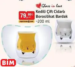 GLASS İN LOVE KEDİLİ ÇİFT CİDARLI BOROSİLİKAT BARDAK